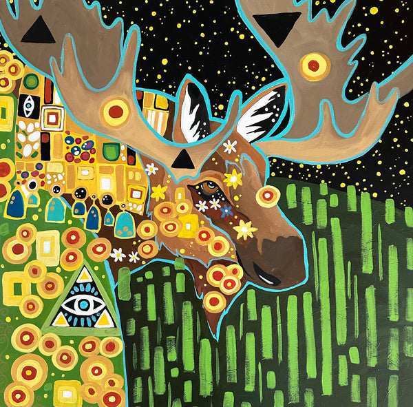 Adorned - Moose with Gold Leaf