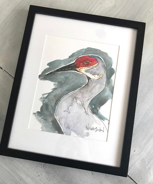 Watercolor Crane